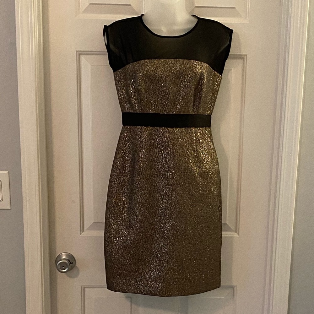 New York and Company gold iridescent dress